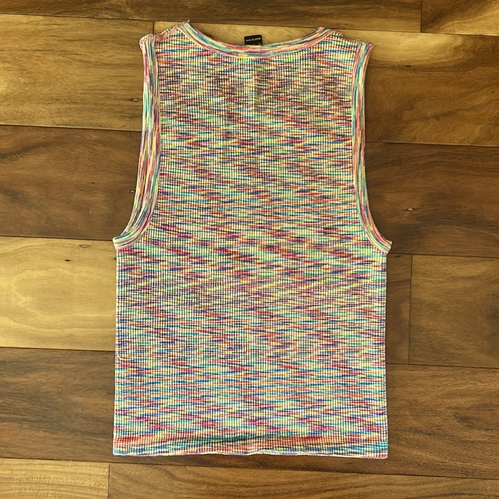 Funky Rainbow Space-dye Tank Top size M/L EUC - Picture 6 of 6